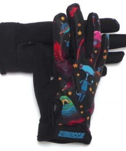 ZippyRooz Aliens Full Finger Kids Biking Gloves