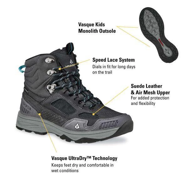 Footwear Vasque Kids Breeze AT UltraDry Hiking Boots 5 Footwear Vasque Kids Breeze AT UltraDry Hiking Boots