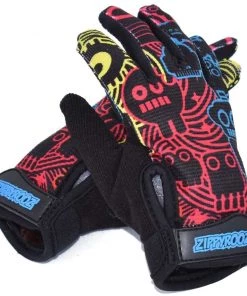 Zippyrooz Robots Full Finger Kids Biking Gloves BIKE