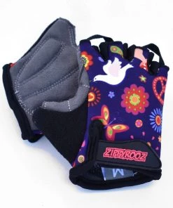 Zippyrooz Peace Half Finger Kids Biking Gloves BIKE