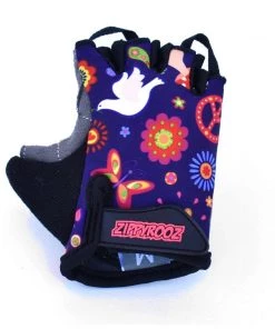 Zippyrooz Peace Half Finger Kids Biking Gloves BIKE